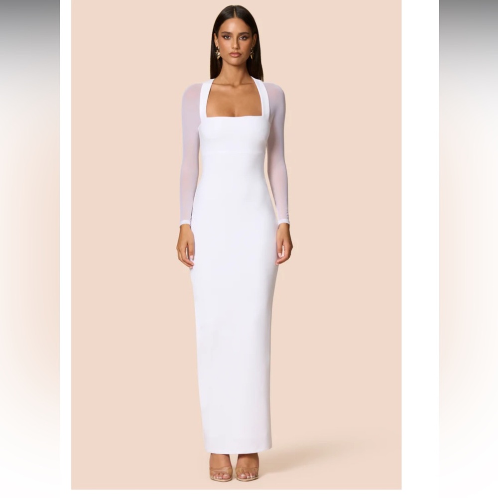 Nookie NWT Amore white maxi dress in white size S. Bridal, bachelorette, shower.